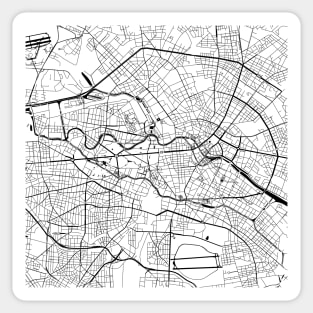 Berlin Map City Map Poster Black and White, Germany Europe Gift Printable, Modern Map Decor for Office Home Living Room, Map Art, Map Gifts Sticker